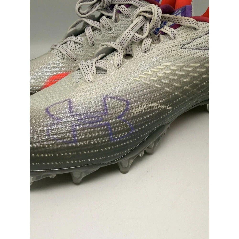 Under Armour Blur Smoke MC Football Cleats Halo Gray Purple Womens 9 3025123-100